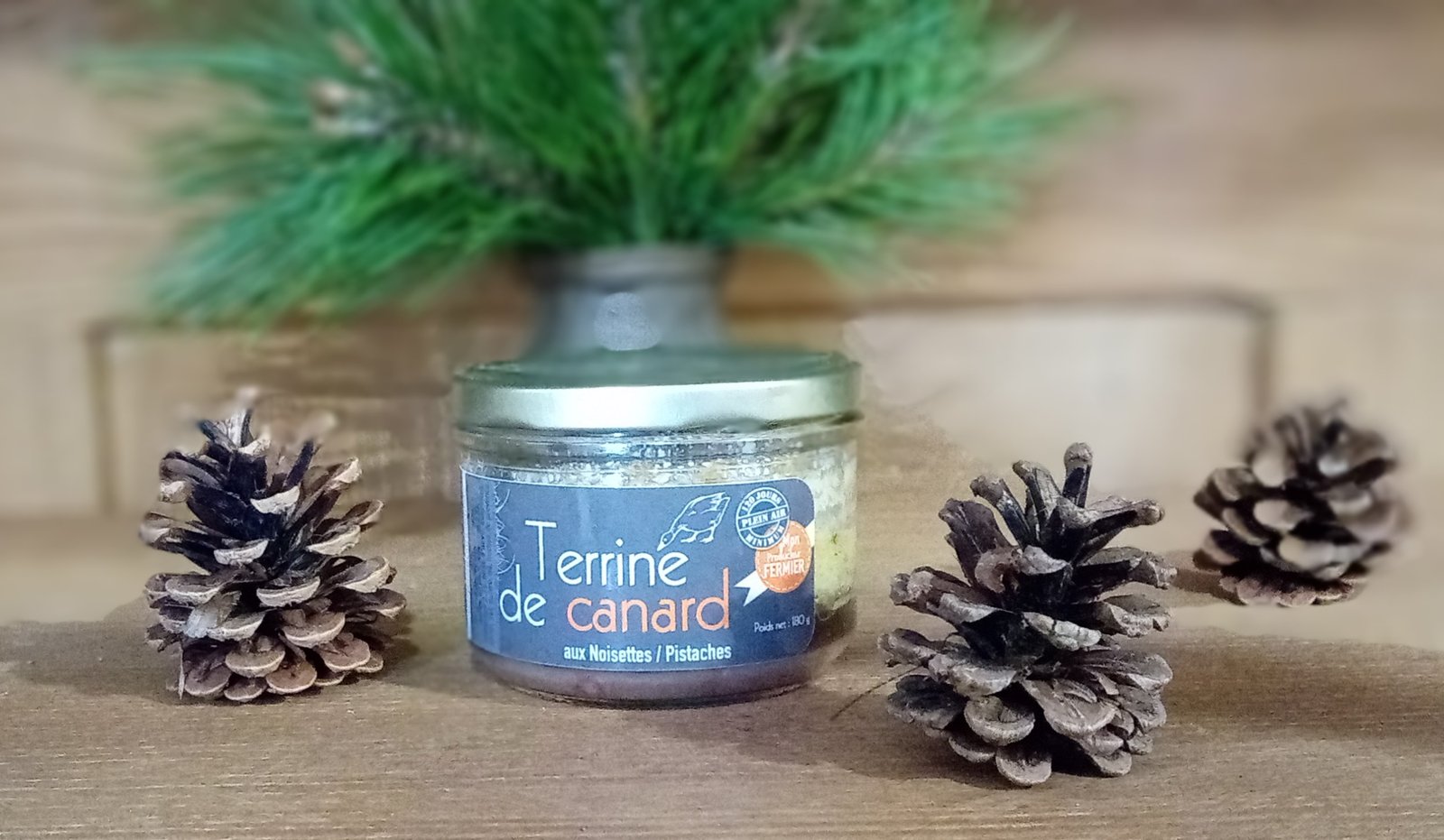 TERRINE DE CANARD AUX NOISETTES / PISTACHES - 180g