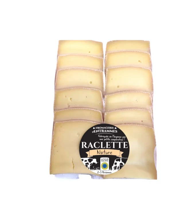  FROMAGE RACLETTE fénugrec tranchée conditionnée sous vide - pâtes pressées non cuites au lait cru - 400 g - 12 tranches 